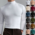 Herren Slim Fit Pullover Rollkragen Sweatshirt Langarmshirt Unterhemd Thermohemd