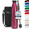 Milu Edelstahl Trinkflasche 350ml 500ml 750ml 1L 1,5L Thermosflasche, Isolierte
