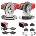 brembo BREMSSCHEIBEN + BELÄGE VORNE + HINTEN passend für GOLF 4 BEETLE A3 LEON