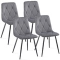 4er Esszimmerstühle Wohnzimmerstuhl Küchenstuhl Design Lounge Stuhl Samt Grau