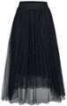 Banned Retro Mittellanger Rock Damen Sophia Stud Net Skirt schwarz