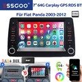 Für Fiat Panda 2003-2012 64GB Android 14 Autoradio GPS Navi WIFI DAB+ Carplay BT