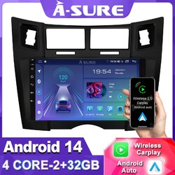 2+32G Android 14 Autoradio Für Toyota Yaris 2005-2012 GPS Nav Apple CarPlay WIFI
