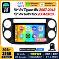 2+32G Android 14 Autoradio Carplay Navi Bluetooth Kam für VW Tiguan 5N 2007-2016