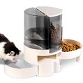 2-in-1 Futterautomat Katze Automatischer Futterspender für Katze und Hund Katzen