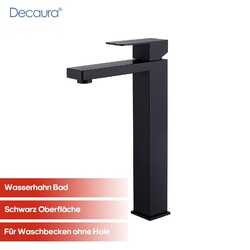 Decaura Wasserhahn Bad Schwarz Hoch Eckig Waschtischarmatur Waschbecken Armatur