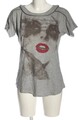 STRADIVARIUS Print-Shirt Damen Shirt Gr. DE 36 hellgrau-rot-braun Casual-Look