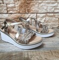 DAMEN SANDALEN MIT KEILABSATZ MADE IN ITALY LEDER FUSSBETT 397A018S SOMMER 2025