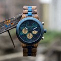 Herrenuhr Holzuhr Herren Holz Armbanduhr Chronograph Männeruhr Geschenk Holzbox