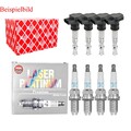 4x FEBI BILSTEIN Zündspule +4x NGK Zündkerze Laser Platinum für Audi TT 8N3