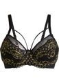 Minimizer BH mit Bügel m goldfarbener Lurex-Spitze Gr. (95) F Schwarz Gold Neu