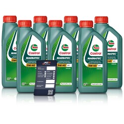 7x 1 L LITER CASTROL MAGNATEC 5W-40 DPF MOTOR-ÖL MOTOREN-ÖL### INKL. ÖLWECHSEL-ANHÄNGER ###