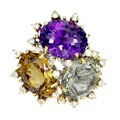 925 Sterlingsilber Ring Oval Amethyst 54ct Citrin Handarbeit Edelstein Schmuck 9