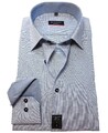 ETERNA MODERN FIT LANGARMHEMD BLAU WEISS  Gr. 38 41 44 extralanger Arm ÄL 68 cm