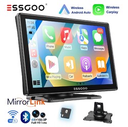 9" Zoll Tragbarer Apple CarPlay und Android Auto Wireless Display Autoradio NEU