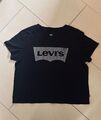 Levis T-Shirt Damen Shirt Kurzärmliges Oberteil Gr. L Schwarz Logo Levi’s 