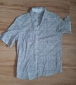 neuwertige Bluse Eterna Gr. 40/42, weiß-grau, 100% BW, Business, Freizeit 