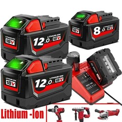 2X Für Milwaukee M18 High Output Akku M18B6 18V XC 8,0 /12.0 Li-Ion 48-11-186 