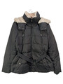 EDC by Esprit Winterjacke Damen L Dunkelgrau Steppjacke mit Fellbesatz Freizeit