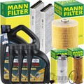 MANN INSPEKTIONSPAKET+FUCHS 5W-30 MOTORÖL passend für 2.7+3.0 TDI AUDI A6 C6 4F