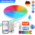 Neon LED Strip Streifen 12V RGB Flex Schlauch Lichtband WIFI APP Control Dimmbar