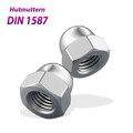 Hutmuttern DIN 1587 Muttern Edelstahl V2A M3 M4 M5 bis M24 Hutmutter hohe Form