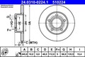 2x ATE Bremsscheibe 24.0310-0224.1 für AUDI VW