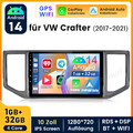 Android 14 AutoRadio CarPlay IPS GPS 1+32GB 4-Core Navi Für VW Crafter 2017-2024