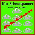 10 x Alu Dreilochspanner 6mm Schnurspanner Zeltspanner Zeltleinenspanner ALU St.