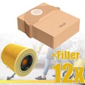 12 Staubsaugerbeutel + Filter für KÄRCHER 6.904-322.0 MV2 WD2  WD 2 A2000-2099