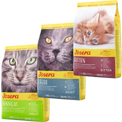 Die Gourmetvariation für die Katze: je 2 kg Josera SensiCat, Léger & Kitten