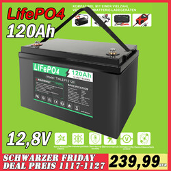 12V 120Ah Lithium Batterie LiFePO4 Akku mit BMS Wohnmobil Boot Solaranlage 12,8V◆ Hohe Kapazität ◆ 0% MwSt. falls § 12 Abs. 3 UStG*