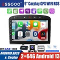 DAB+ 64G Autoradio Carplay Für Peugeot 408 308 2007-2013 Android13 GPS RDS +Kam