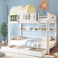 Etagenbett Hochbett Kinderbett Hausbett 90X200 Cm Mit Schubladen Und Regale