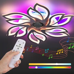 LED Musik Deckenleuchte mit Bluetooth Lautsprecher Wohnzimmerlampe Dimmbar RGB