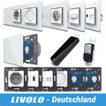 Livolo Glas Funk Touch Lichtschalter Steckdose Dose Wechselschalter Weiß Chrom 
