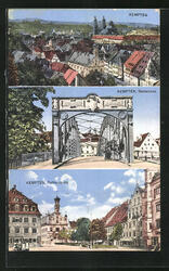 Ansichtskarte Kempten, Gesamtansicht, Illerbrücke, Rathausplatz 