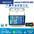32G Autoradio 2Din Apple Carplay Für Peugeot 307 2007-2013 9" Android 13 GPS NAV