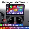 Android 14 Carplay GPS DAB+ WIFI BT SWC KAM Für Peugeot 207 CC 2006-15 Autoradio
