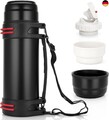 TELANKS Thermosflasche mit Becher 1 L, 1,5 L oder 2 L, Thermoskanne mit Becher,