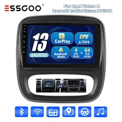 9" Android 13 Carplay Autoradio GPS Nav 4+64G Für Opel Vivaro B Renault Trafic 3
