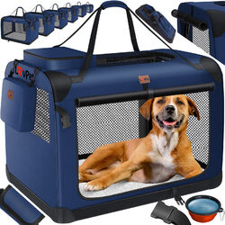 LOVPET® Hundebox Hundetransportbox faltbar Transporttasche Autobox Tragetasche✔️S - XXL✔️Inkl. Hundenapf✔️Faltbar✔️Extra Tragetasche