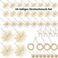 NEU Strohschmuck Set für Weihnachtsbaum Deko Klassiker Fest Feier Familie Advent