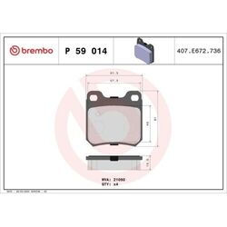 1x Bremsbelagsatz, Scheibenbremse BREMBO P 59 014 passend für OPEL SAAB