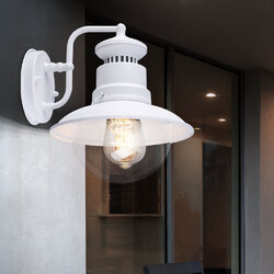 Außenwandlampe Laterne Haustürlampe Terrassenlampe weiß LED Gartenleuchte H 27cm