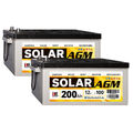 2x HR AGM Solar-Batterie 12V 400Ah 24V 200Ah Wohnmobil Versorgungsbatterie Boot