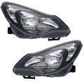 Scheinwerfer Set für Opel Corsa D 2011- LWR Stellmotor Halogen Schwarz