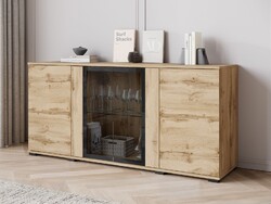 Kommode Jakopi SB 154 4D Highboard Anrichte Sideboard Glastüren LED Beleuchtung