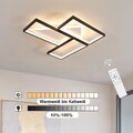 Kreativ LED Deckenleuchte Dimmbar Rechteckig Schwarz Deckenlampe Fernbedienung 