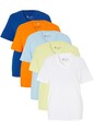 Neu 5er Pack Long-Shirt Gr. 48/50 Orange Grün Weiß Blau Damenshirt Bluse Top